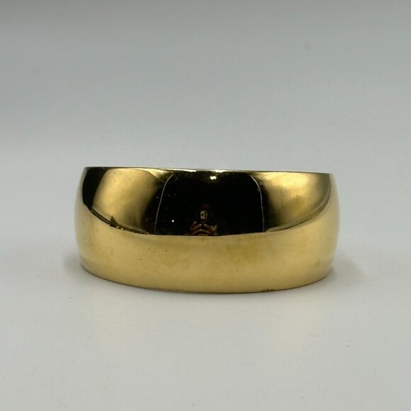 Vintage Monet Cuff Bracelet Gold Tone Chunky Sculptural Wide Band 6.5" - Picture 1 of 9